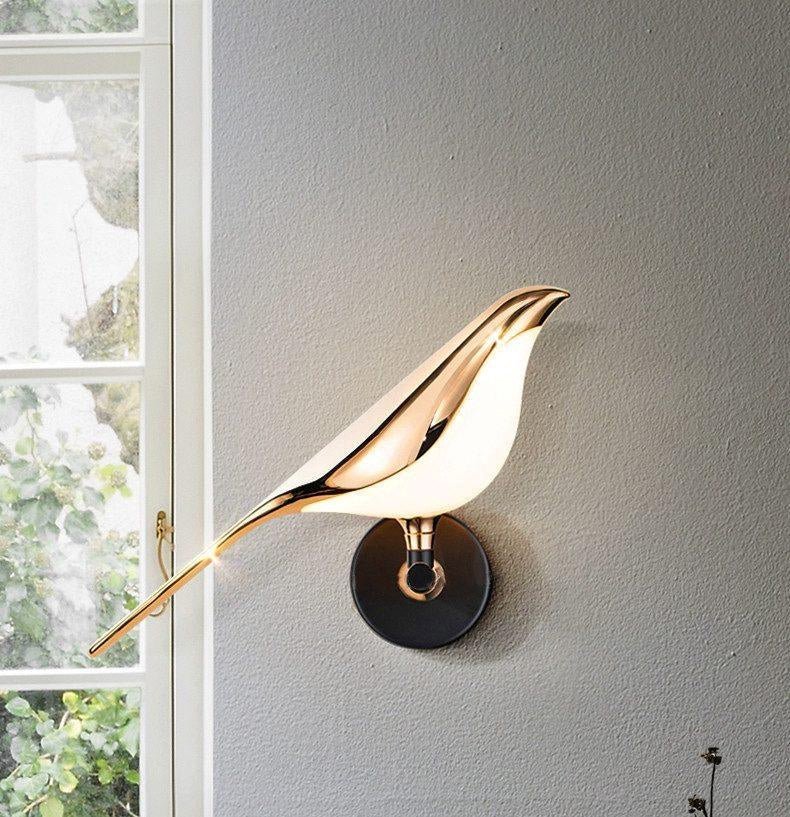 Wall Lamp Modern Bird Shape with Integrated LED and Warm Light