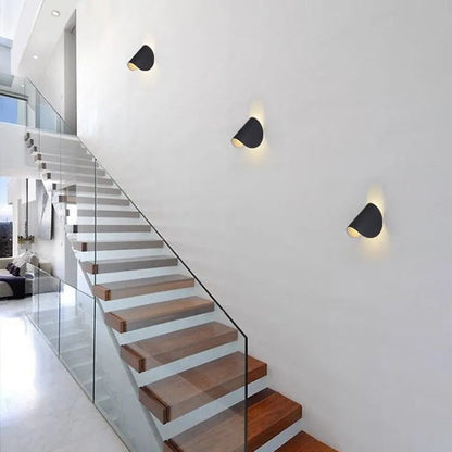 Wall Lamp Modern Minimalist with Curved Shade and Warm LED Glow