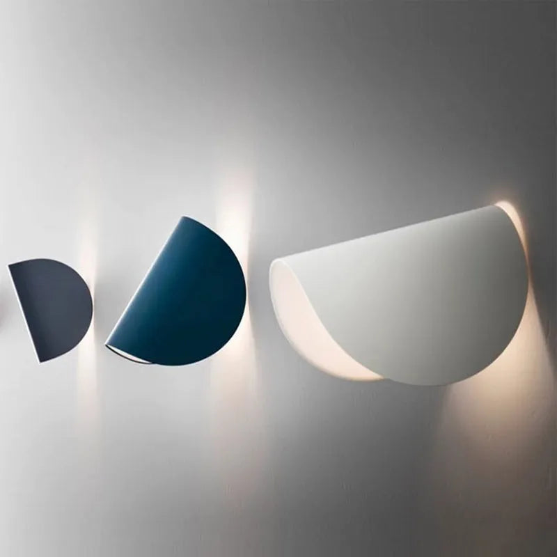 Wall Lamp Modern Minimalist with Curved Shade and Warm LED Glow