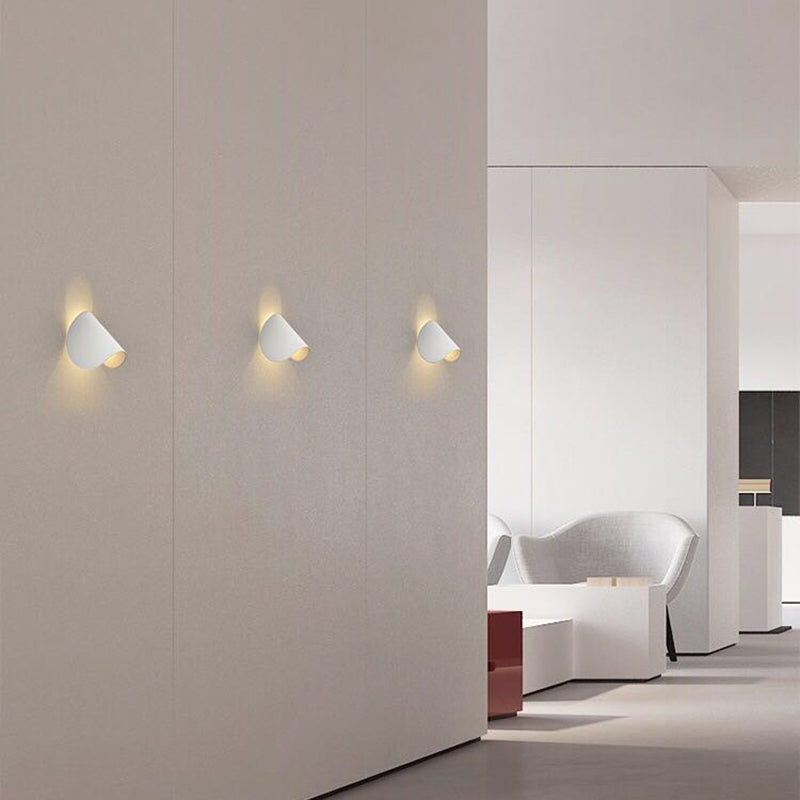 Wall Lamp Modern Minimalist with Curved Shade and Warm LED Glow