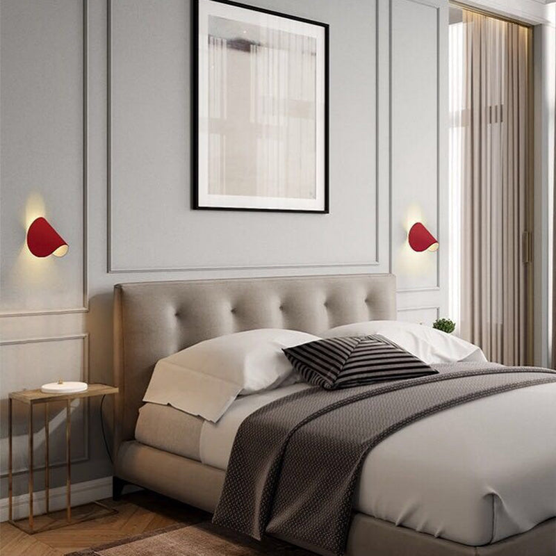 Wall Lamp Modern Minimalist with Curved Shade and Warm LED Glow