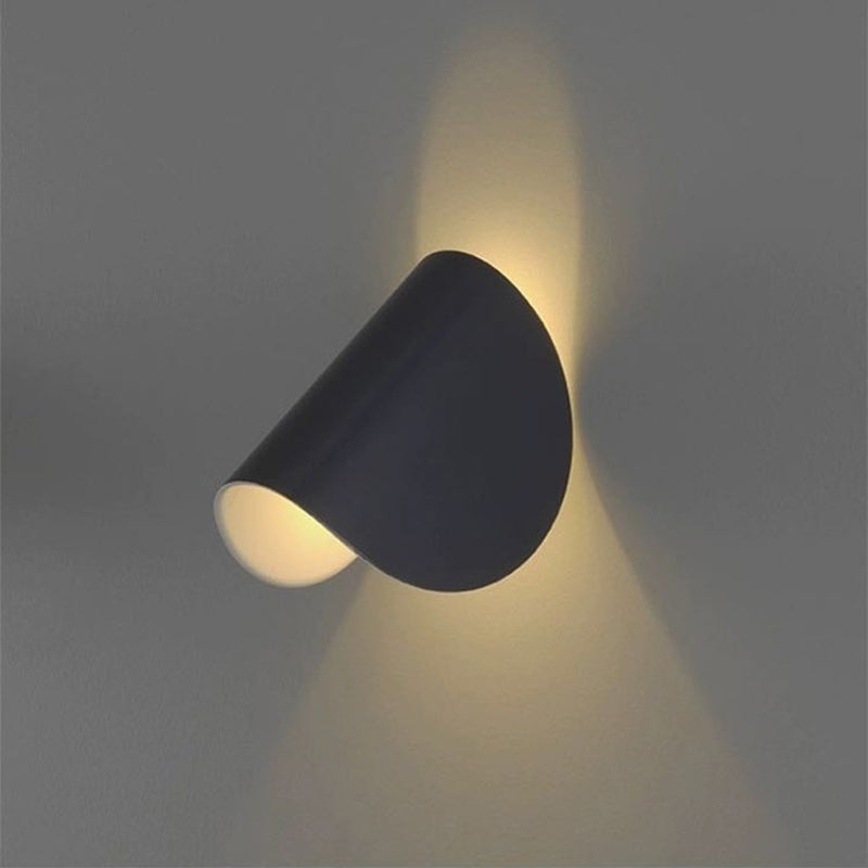 Wall Lamp Modern Minimalist with Curved Shade and Warm LED Glow