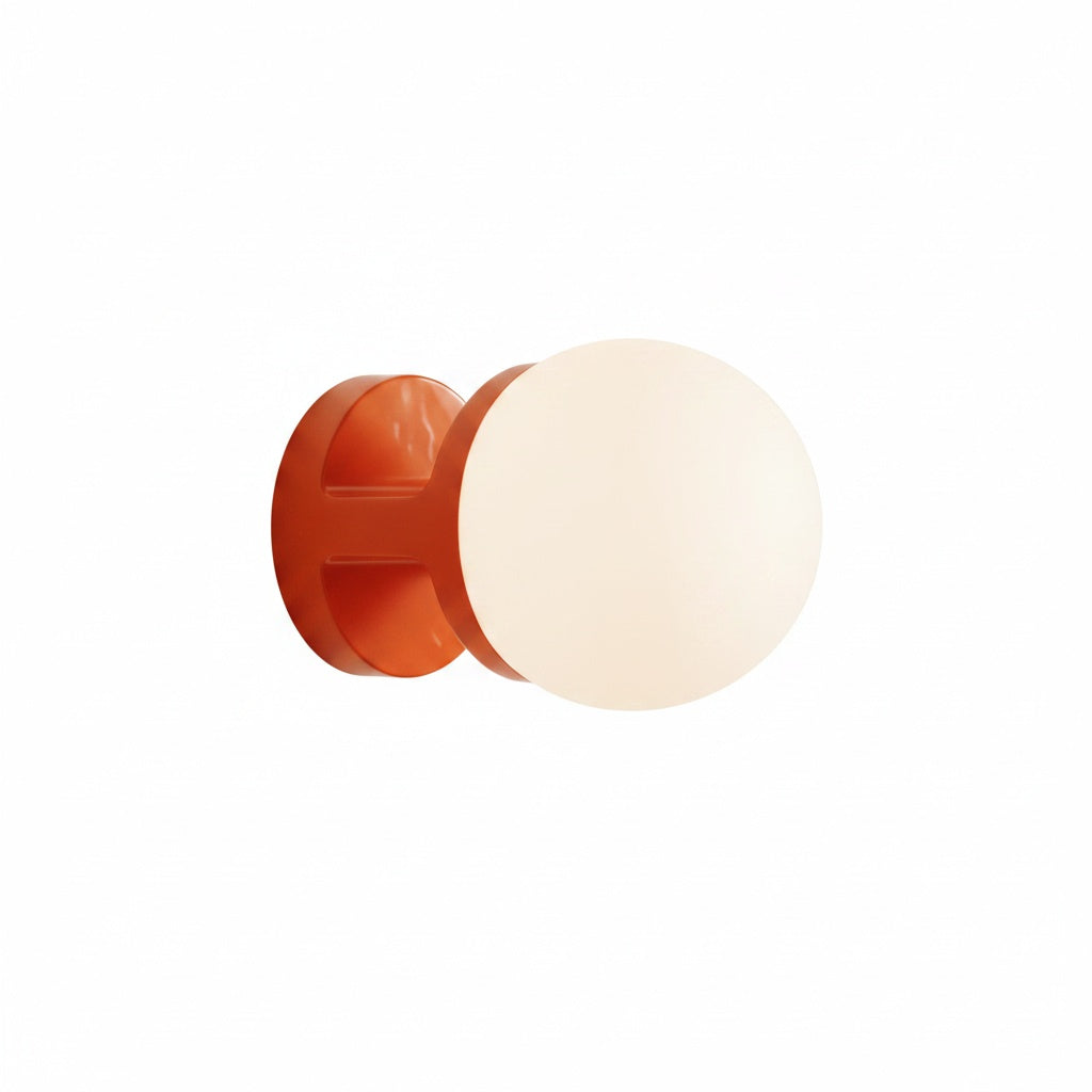 Wall Lamp Modern Minimalist with Globe Shade and Ceramic Base