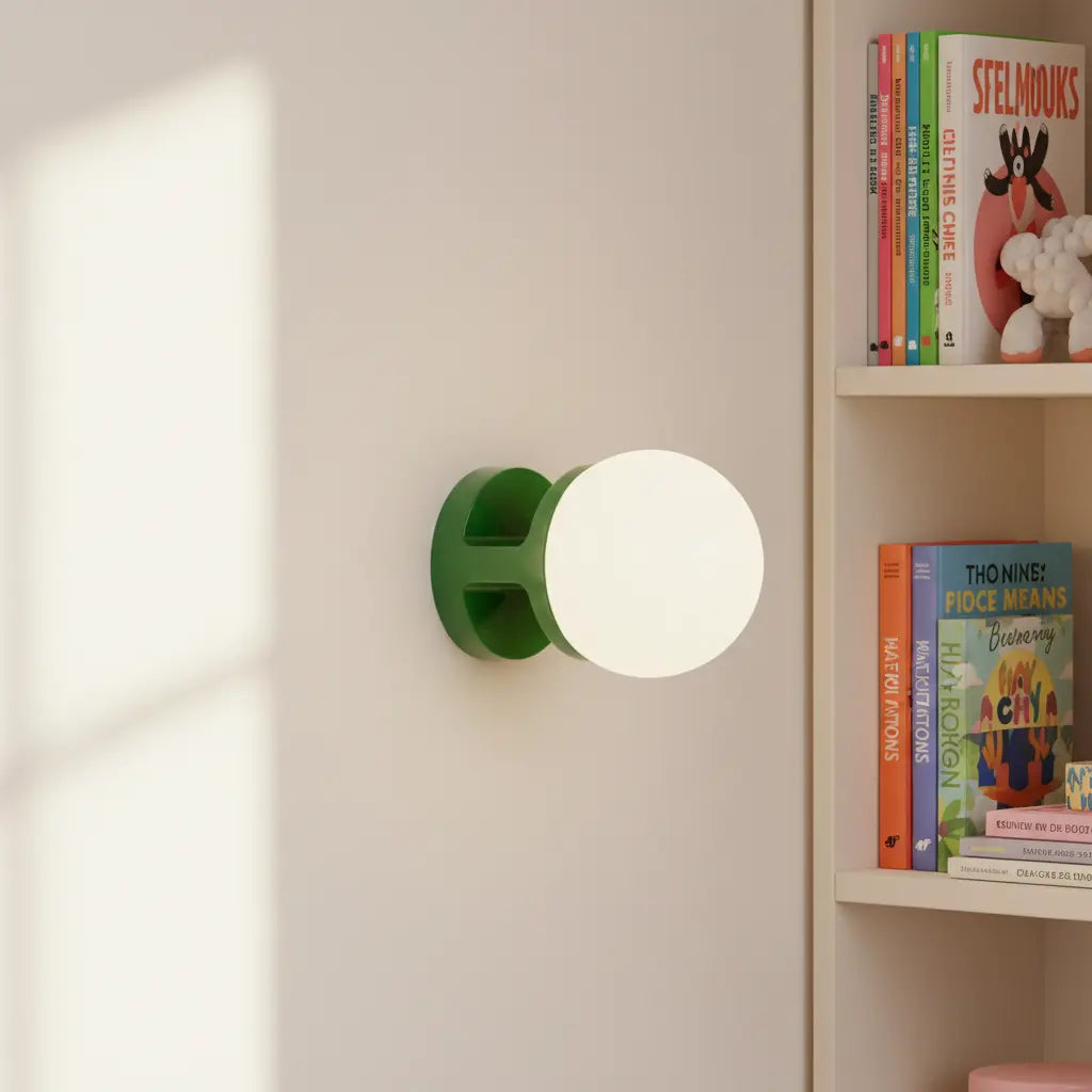Wall Lamp Modern Minimalist with Globe Shade and Ceramic Base
