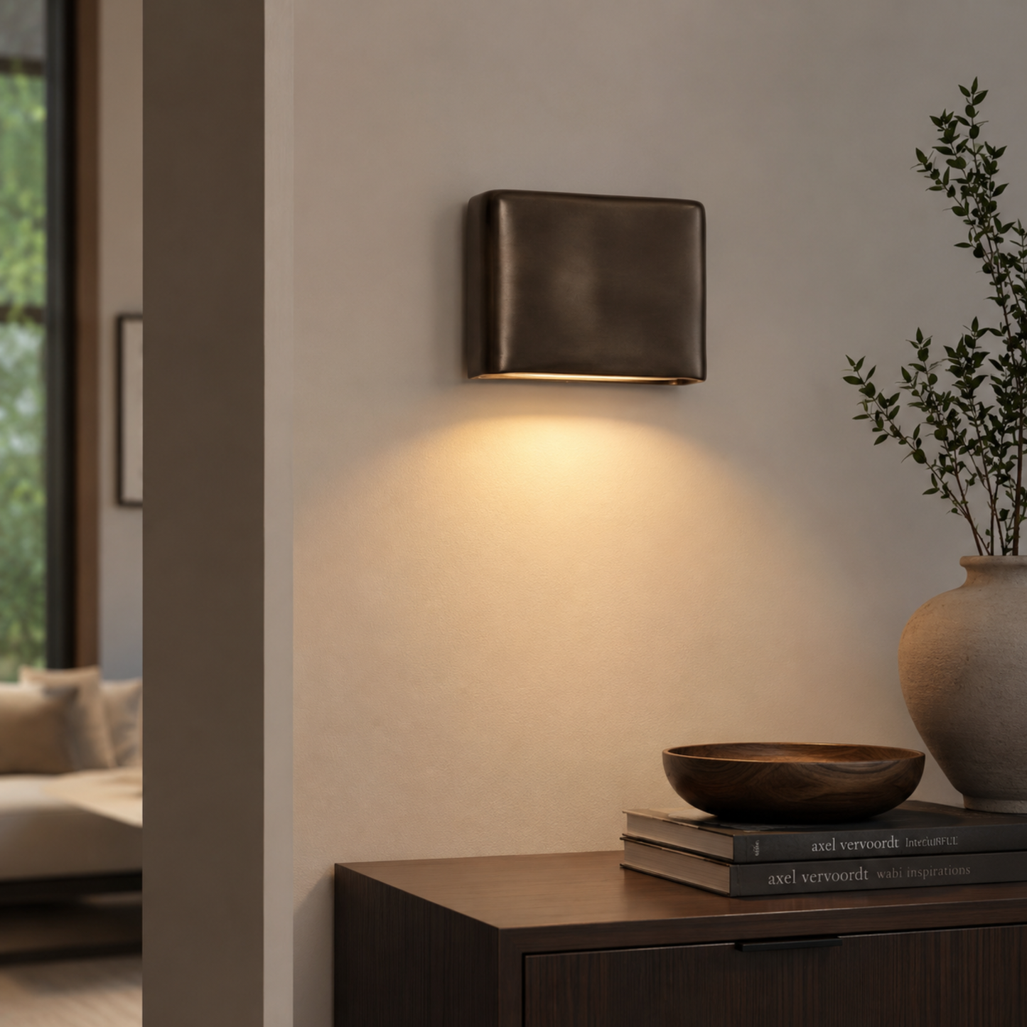 Wall Lamp Modern Sculptural with Up and Down Light Effect for Indoor and Outdoor Use