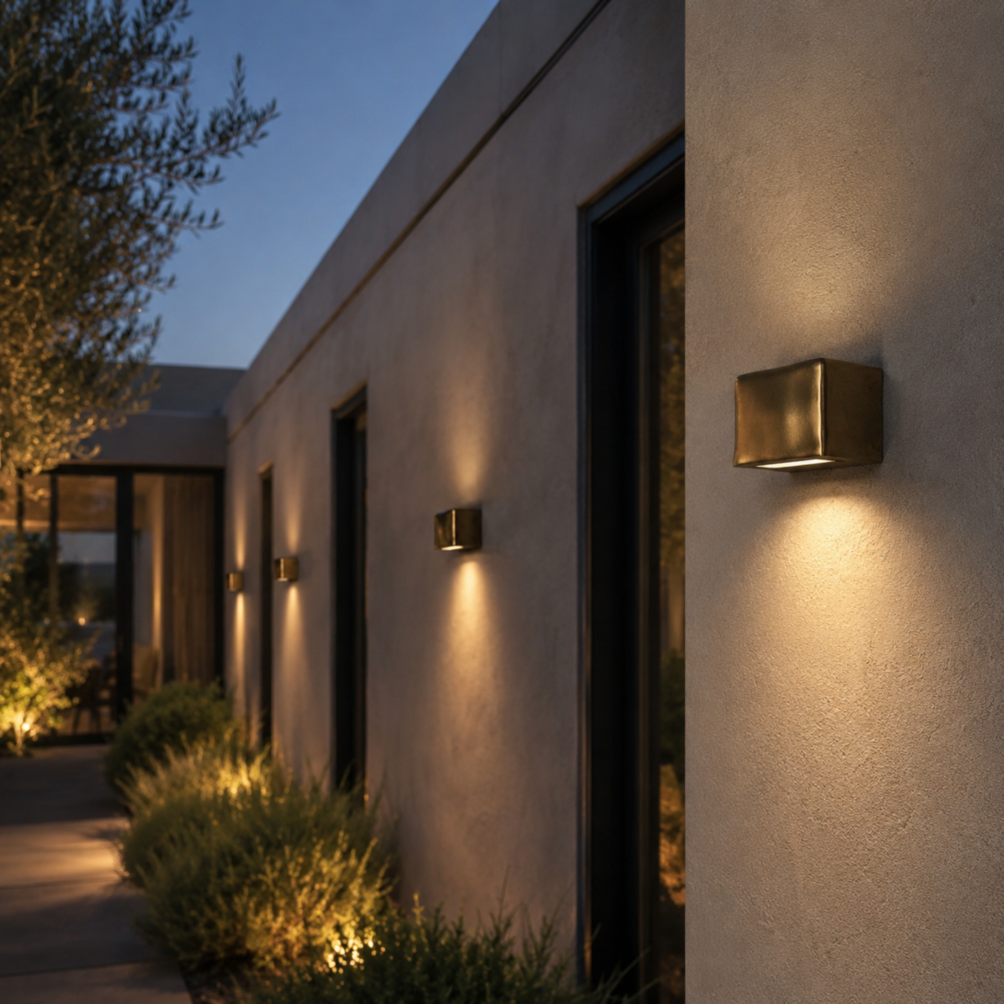 Wall Lamp Modern Sculptural with Up and Down Light Effect for Indoor and Outdoor Use