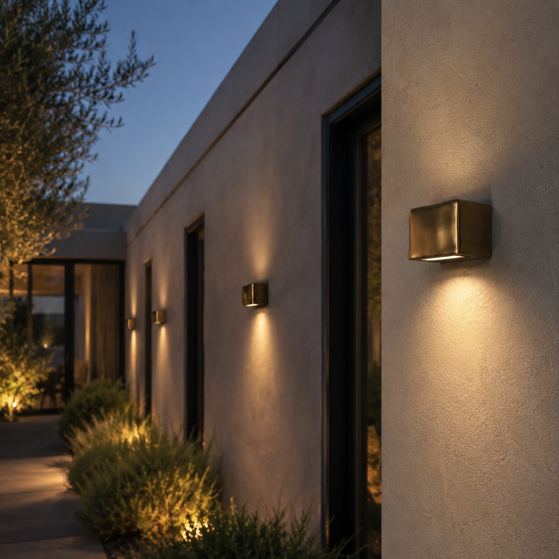 Wall Lamp Modern Sculptural with Up and Down Light Effect for Indoor and Outdoor Use