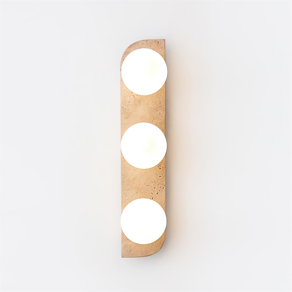 Wall Lamp Modern Travertine with Globe Shades and Arch Backplate