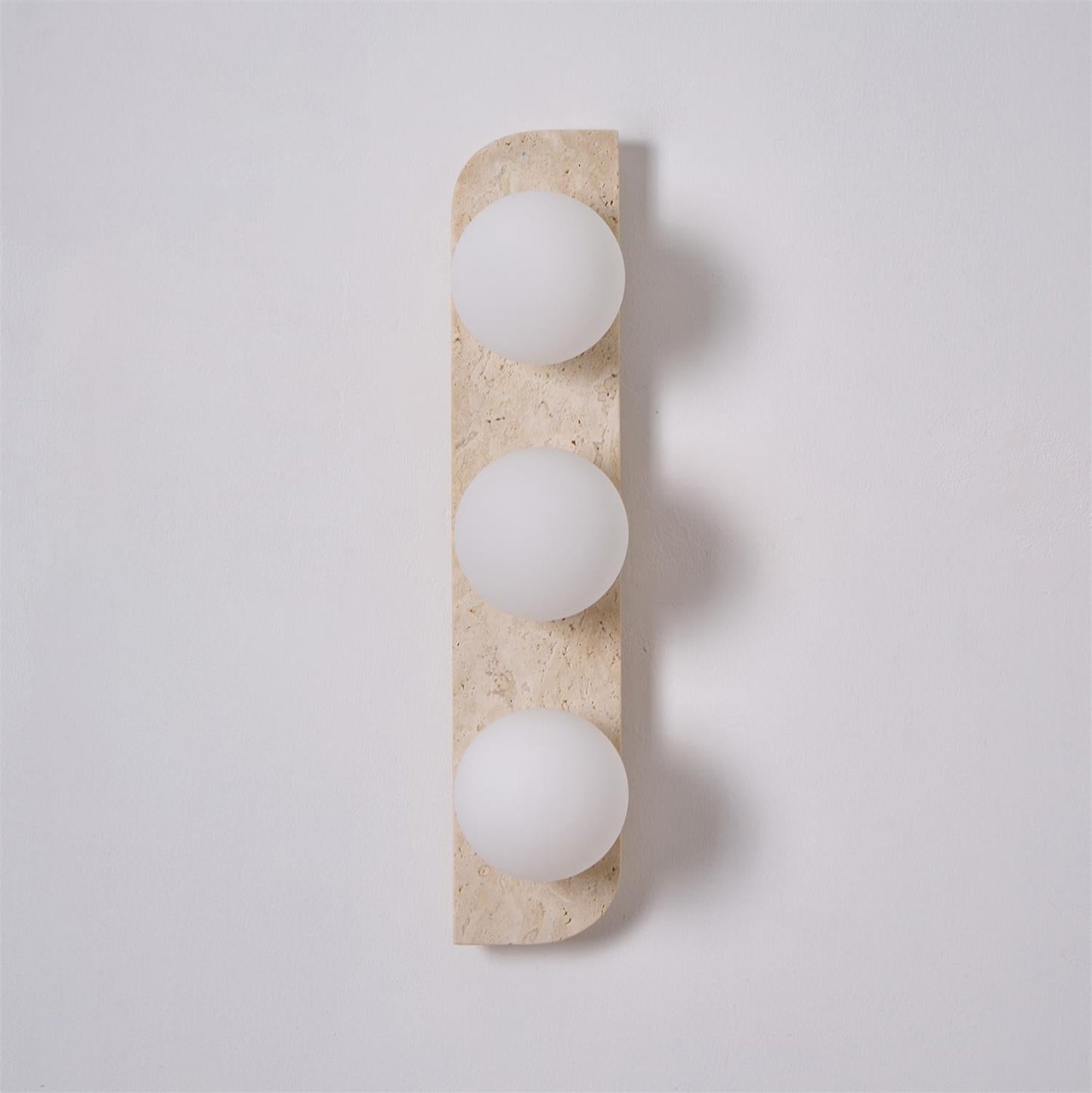 Wall Lamp Modern Travertine with Globe Shades and Arch Backplate