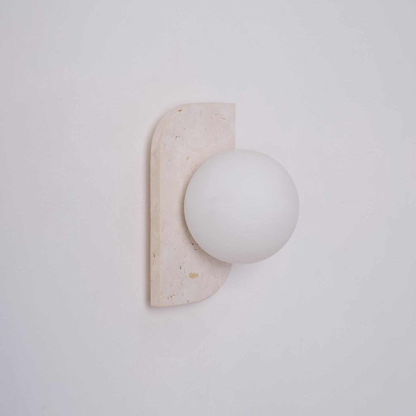 Wall Lamp Modern Travertine with Globe Shades and Arch Backplate
