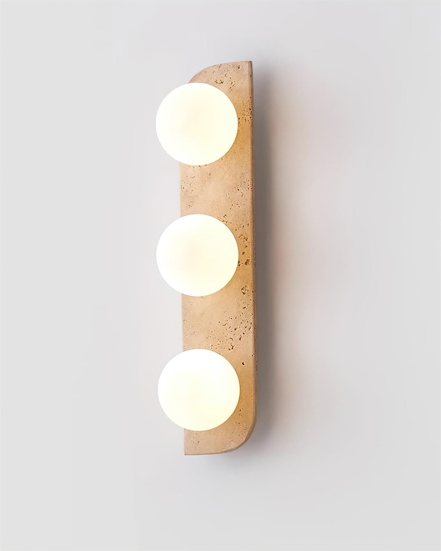 Wall Lamp Modern Travertine with Globe Shades and Arch Backplate