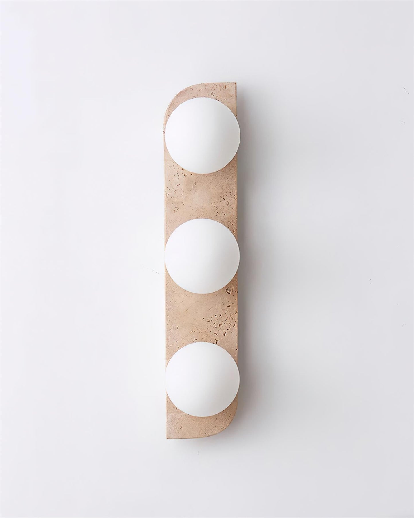 Wall Lamp Modern Travertine with Globe Shades and Arch Backplate