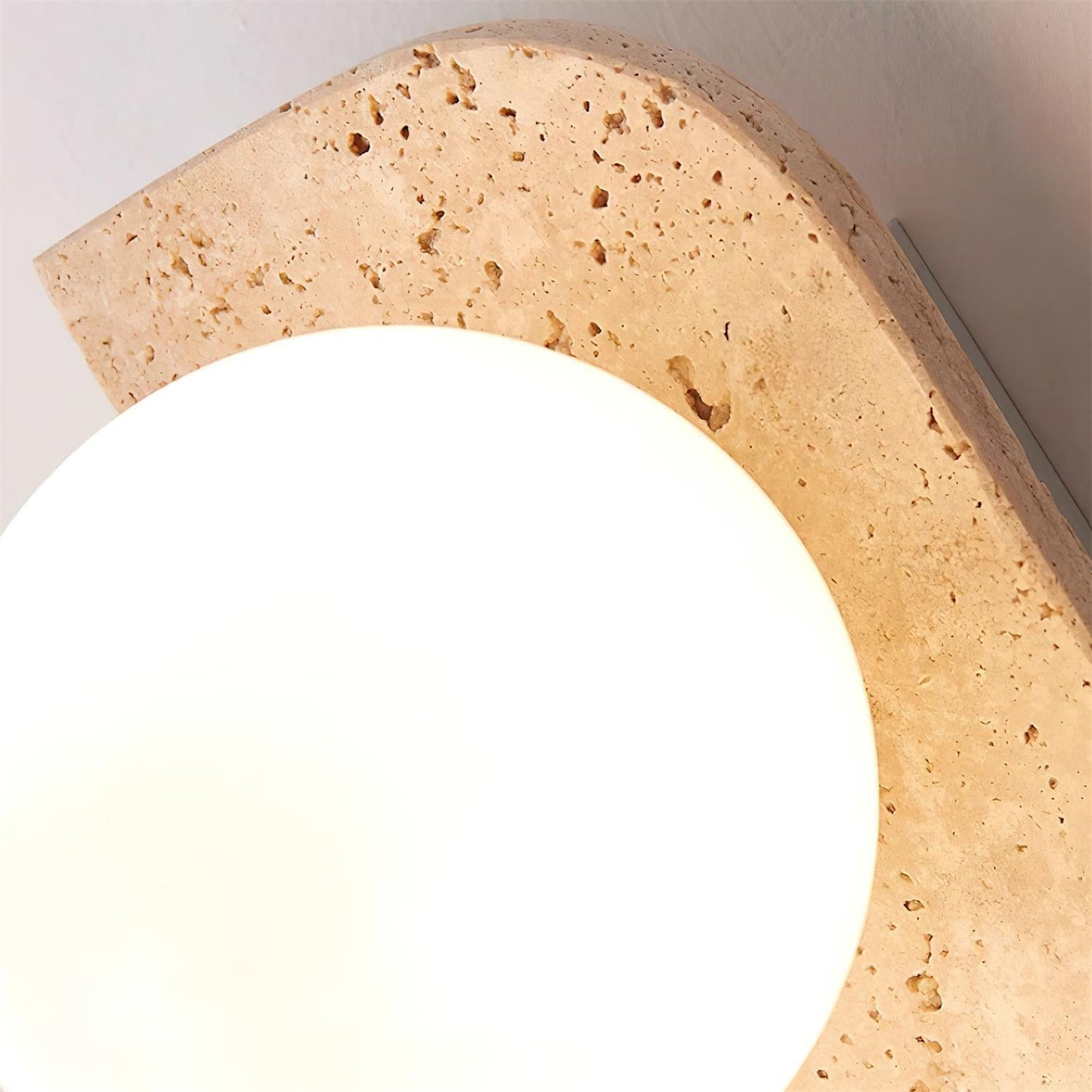 Wall Lamp Modern Travertine with Globe Shades and Arch Backplate
