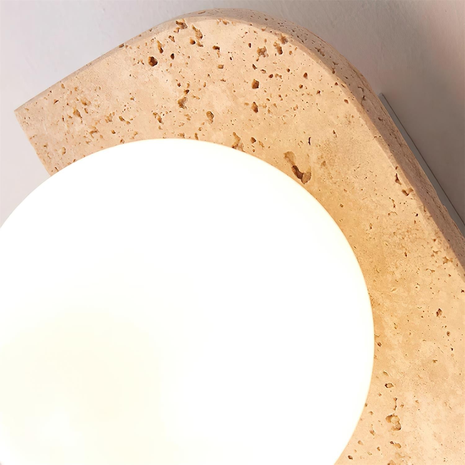 Wall Lamp Modern Travertine with Globe Shades and Arch Backplate
