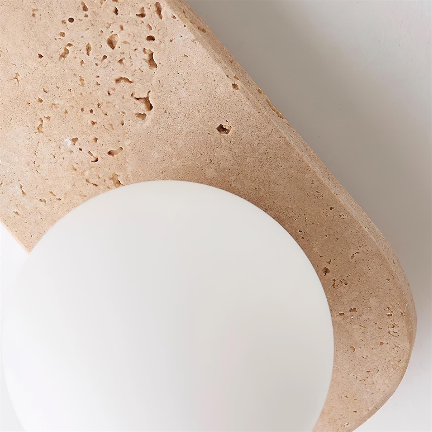 Wall Lamp Modern Travertine with Globe Shades and Arch Backplate