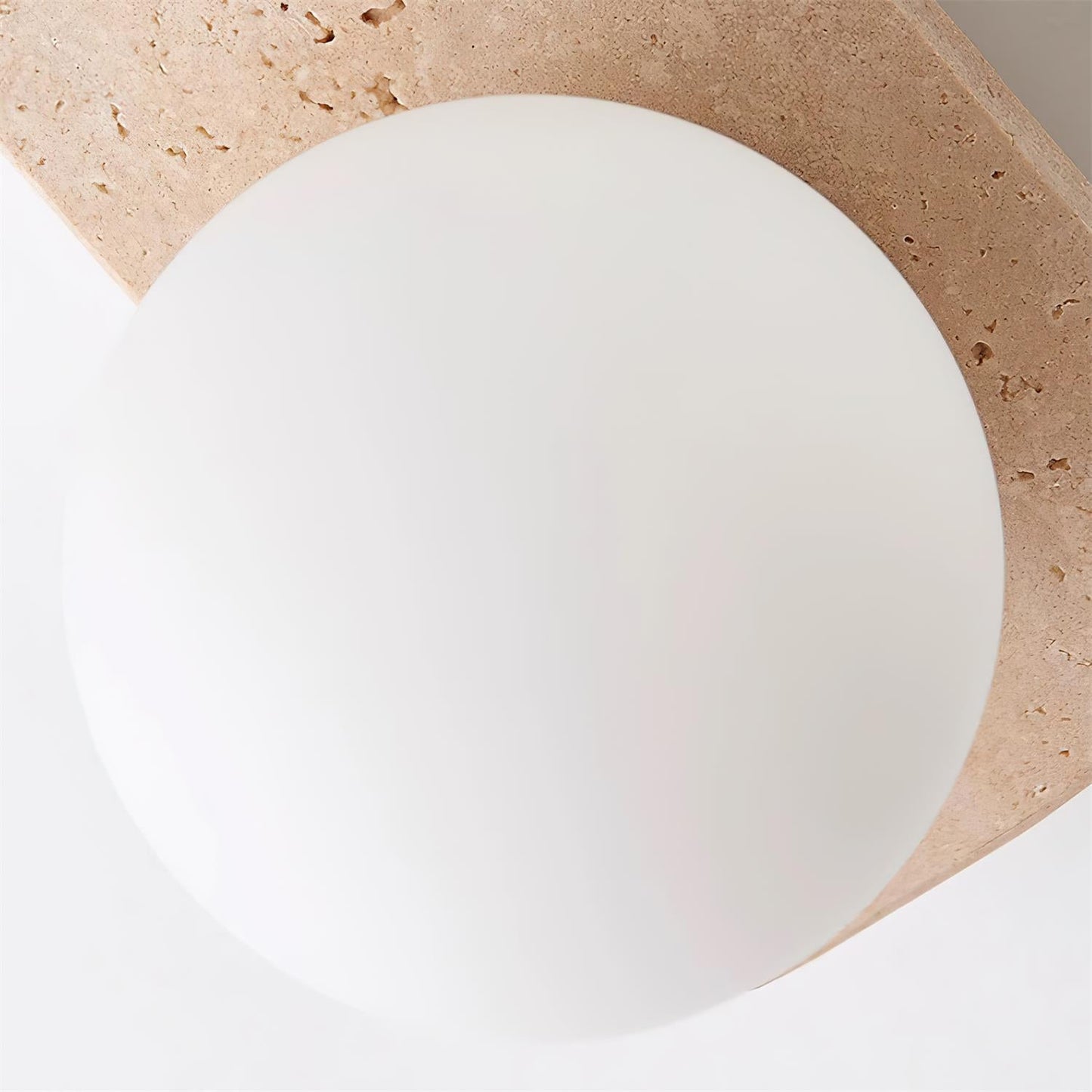Wall Lamp Modern Travertine with Globe Shades and Arch Backplate