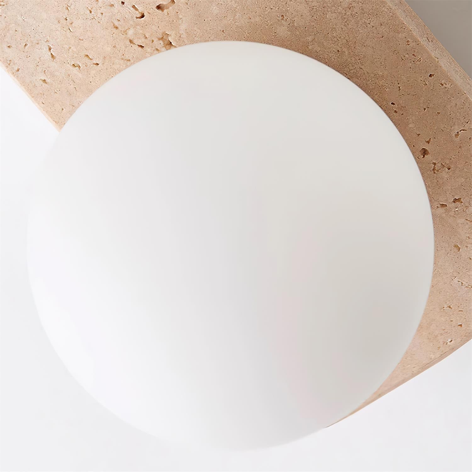 Wall Lamp Modern Travertine with Globe Shades and Arch Backplate