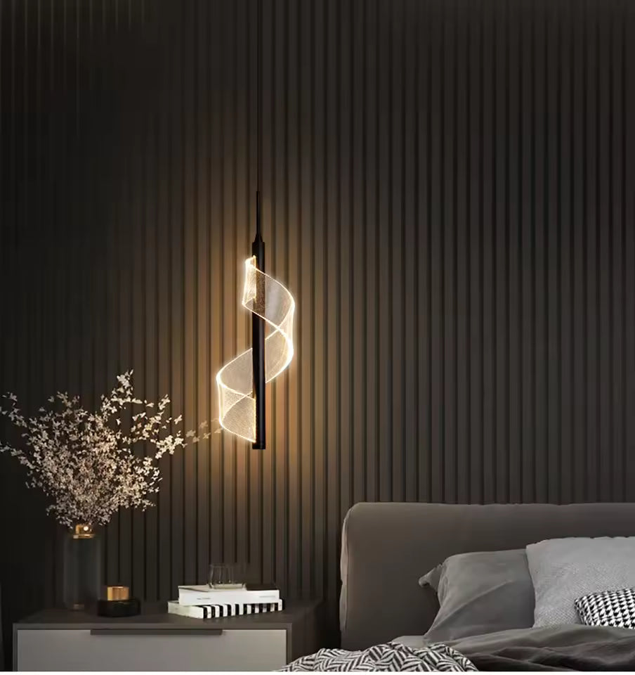 Wall Lamp Modern with Spiral Acrylic Shade and Integrated LED Dimmable