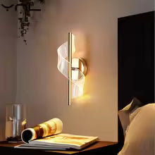 Wall Lamp Modern with Spiral Acrylic Shade and Integrated LED Dimmable