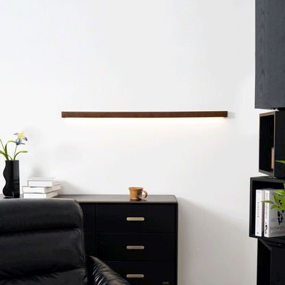 Wall Lamp Scandinavian Linear Wood LED with Integrated Light Strip