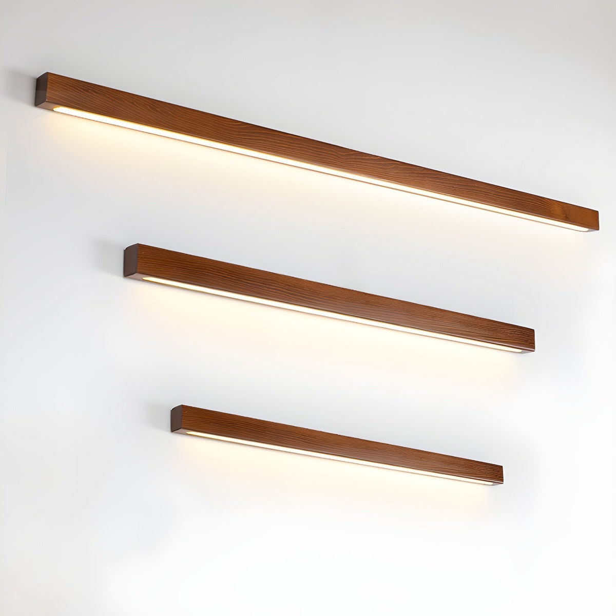 Wall Lamp Scandinavian Linear Wood LED with Integrated Light Strip