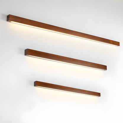 Wall Lamp Scandinavian Linear Wood LED with Integrated Light Strip