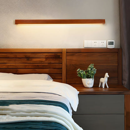 Wall Lamp Scandinavian Linear Wood LED with Integrated Light Strip