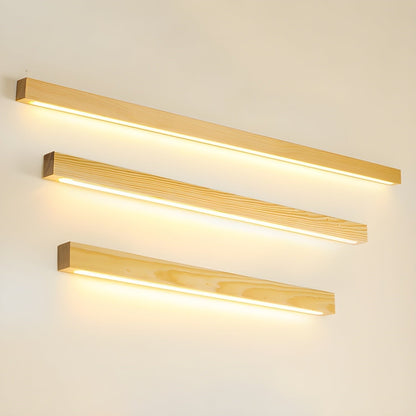 Wall Lamp Scandinavian Linear Wood LED with Integrated Light Strip