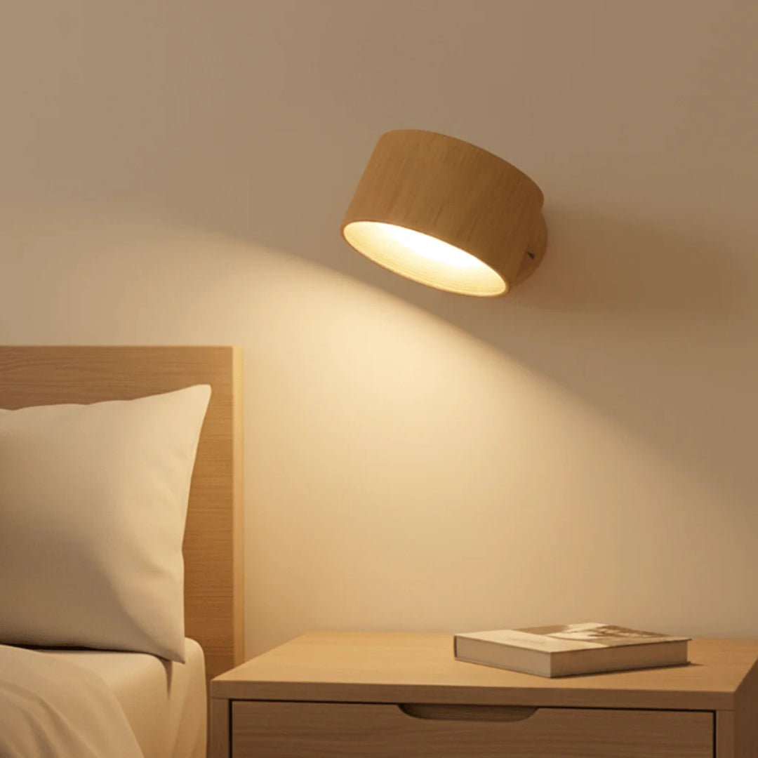 Wall Lamp Scandinavian Style with Rotatable Head and USB-C Rechargeable Battery