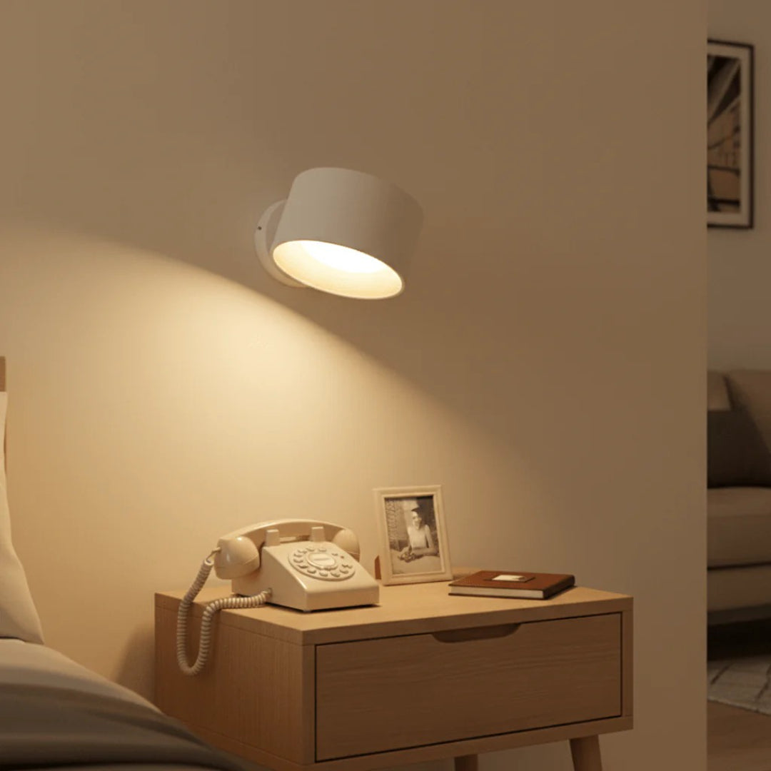 Wall Lamp Scandinavian Style with Rotatable Head and USB-C Rechargeable Battery