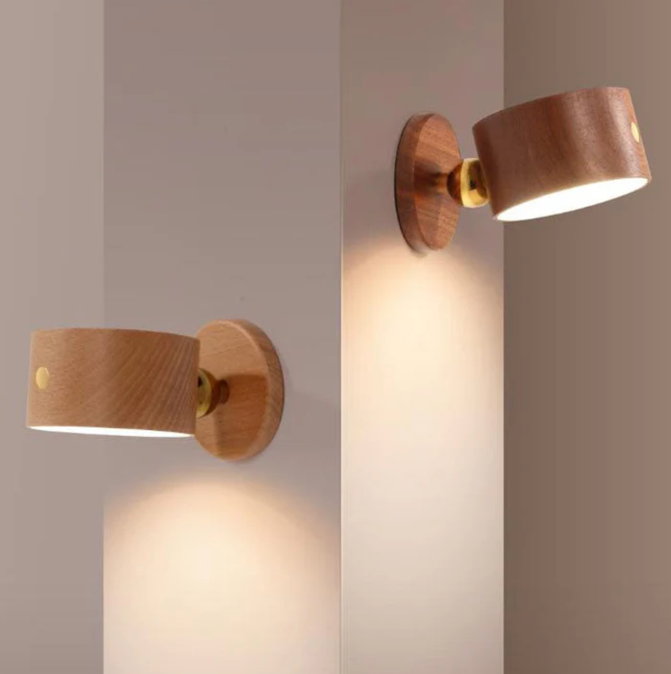 Wall Lamp Scandinavian Style with Rotatable Head and USB Charging