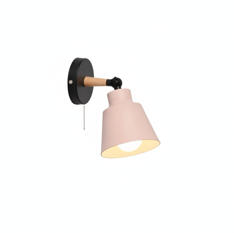 Wall Lamp Scandinavian with Adjustable Head and Pull Chain Switch