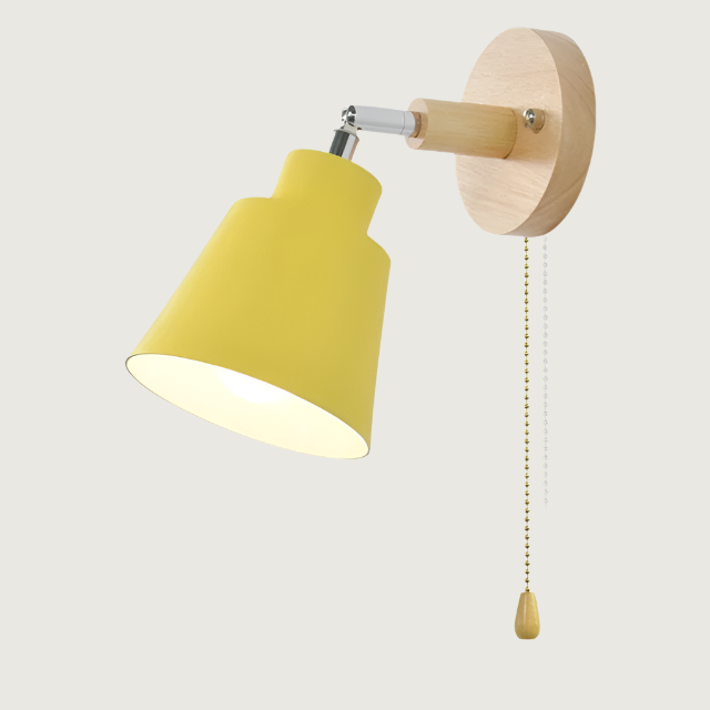 Wall Lamp Scandinavian with Adjustable Head and Pull Chain Switch