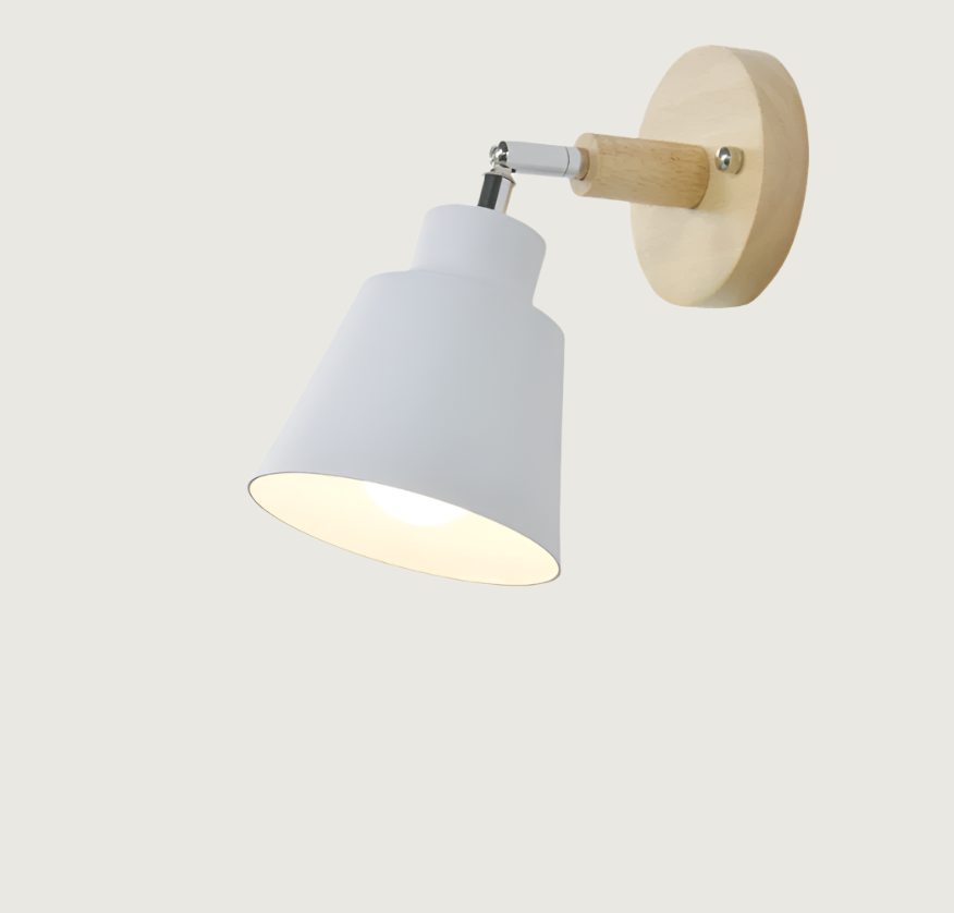 Wall Lamp Scandinavian with Adjustable Head and Pull Chain Switch