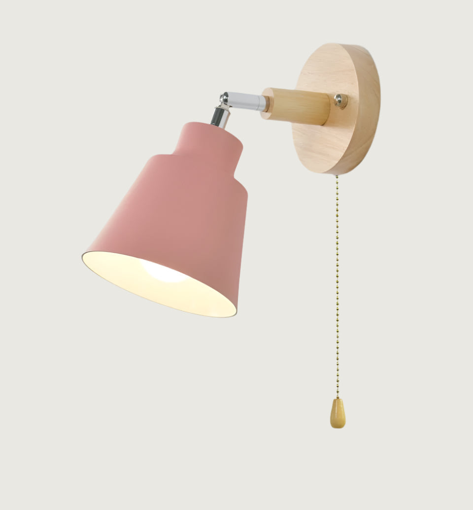 Wall Lamp Scandinavian with Adjustable Head and Pull Chain Switch