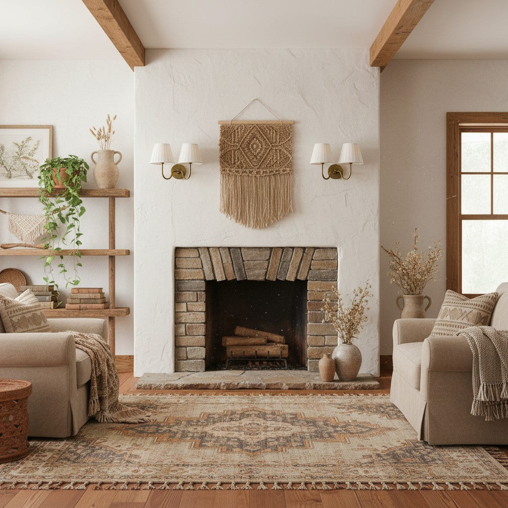 Wall Lamp Traditional with Double Fabric Shade and Curved Arms
