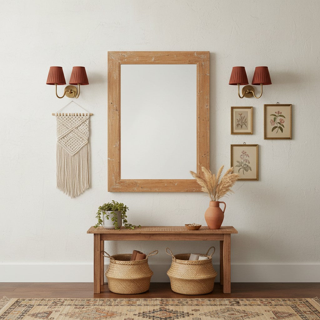 Wall Lamp Traditional with Double Fabric Shade and Curved Arms