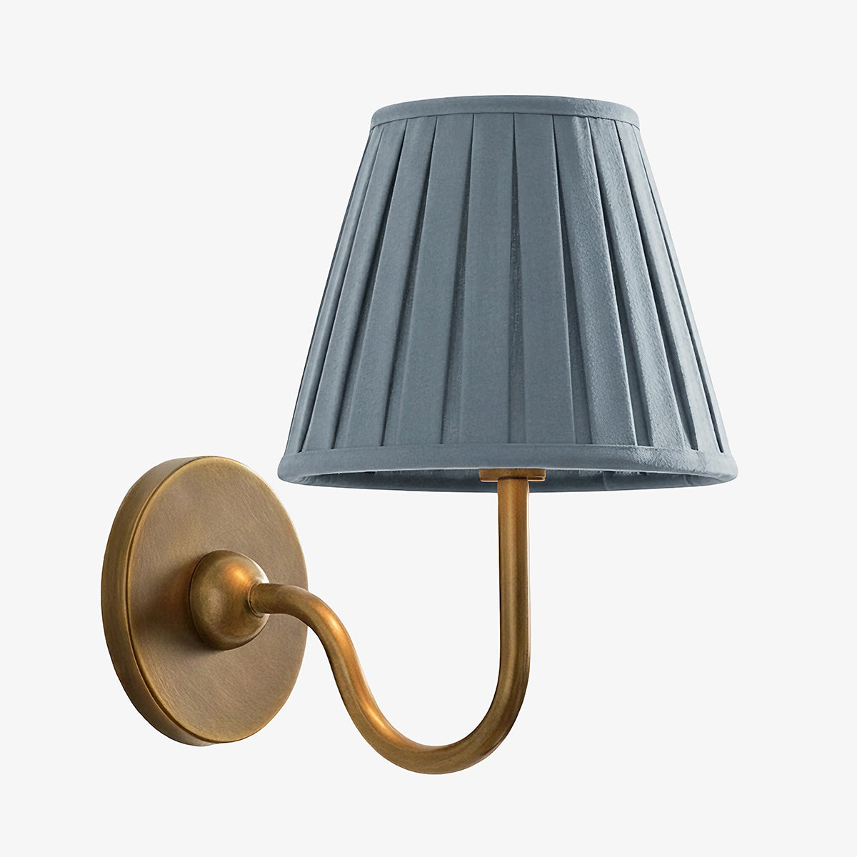 Wall Lamp Traditional with Double Fabric Shade and Curved Arms