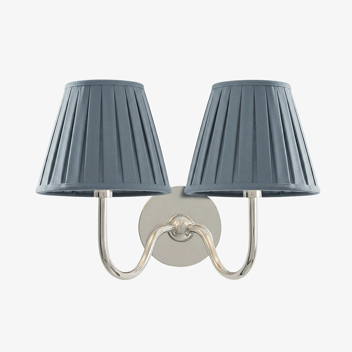 Wall Lamp Traditional with Double Fabric Shade and Curved Arms