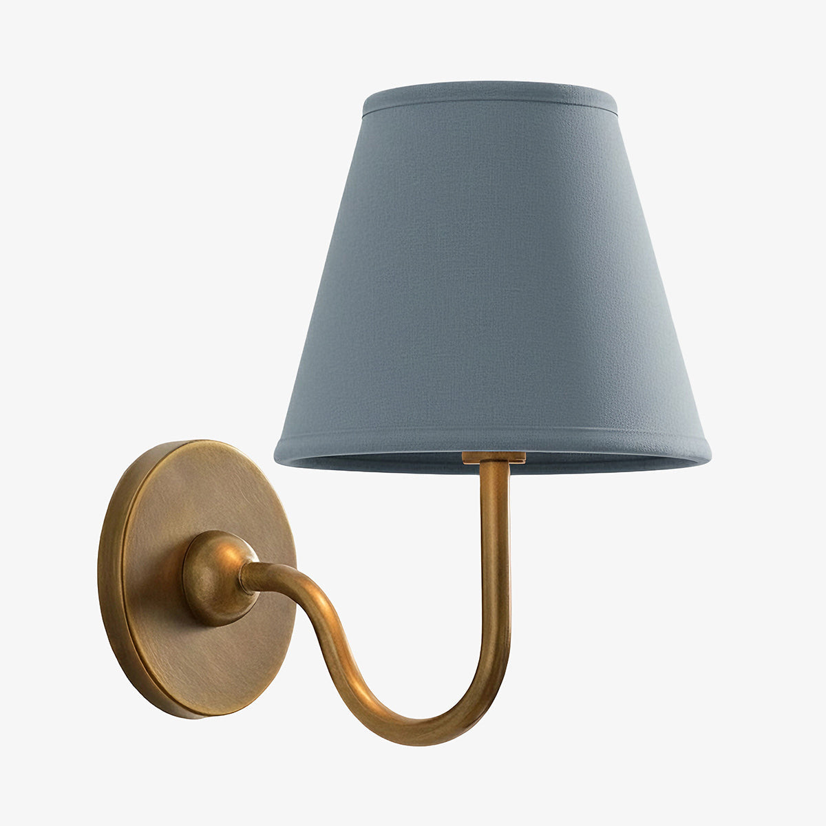 Wall Lamp Traditional with Double Fabric Shade and Curved Arms