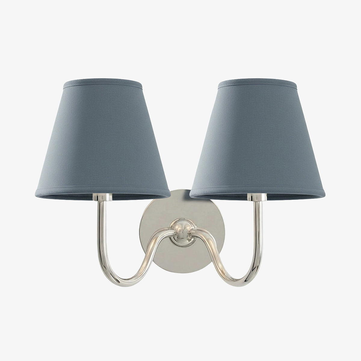 Wall Lamp Traditional with Double Fabric Shade and Curved Arms