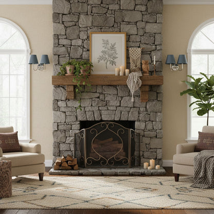 Wall Lamp Traditional with Double Fabric Shade and Curved Arms