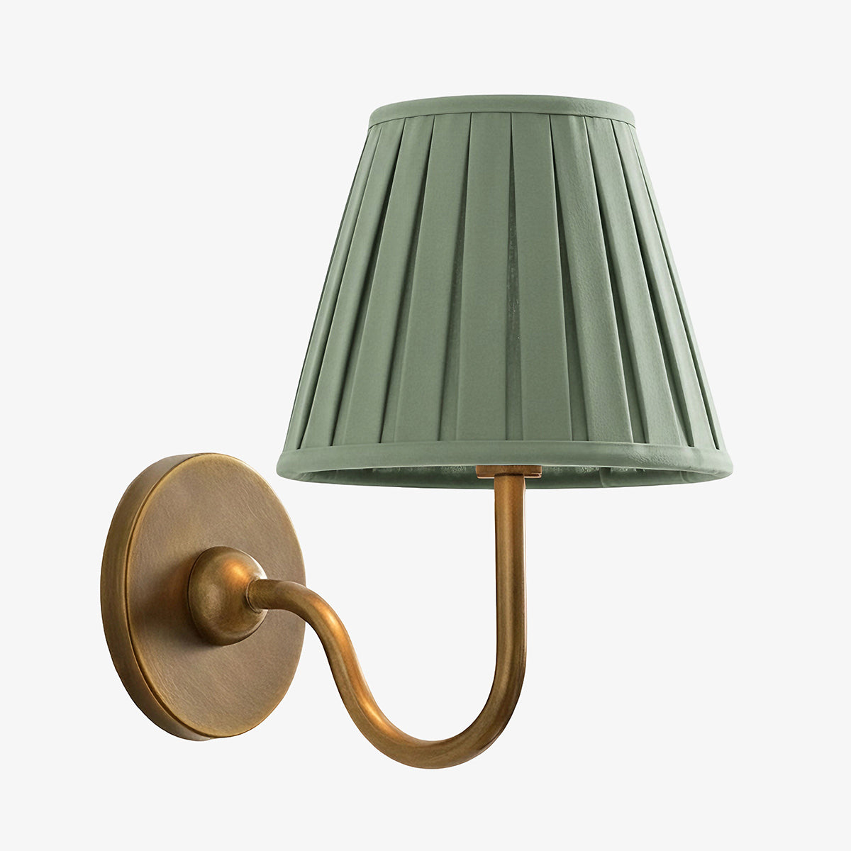 Wall Lamp Traditional with Double Fabric Shade and Curved Arms