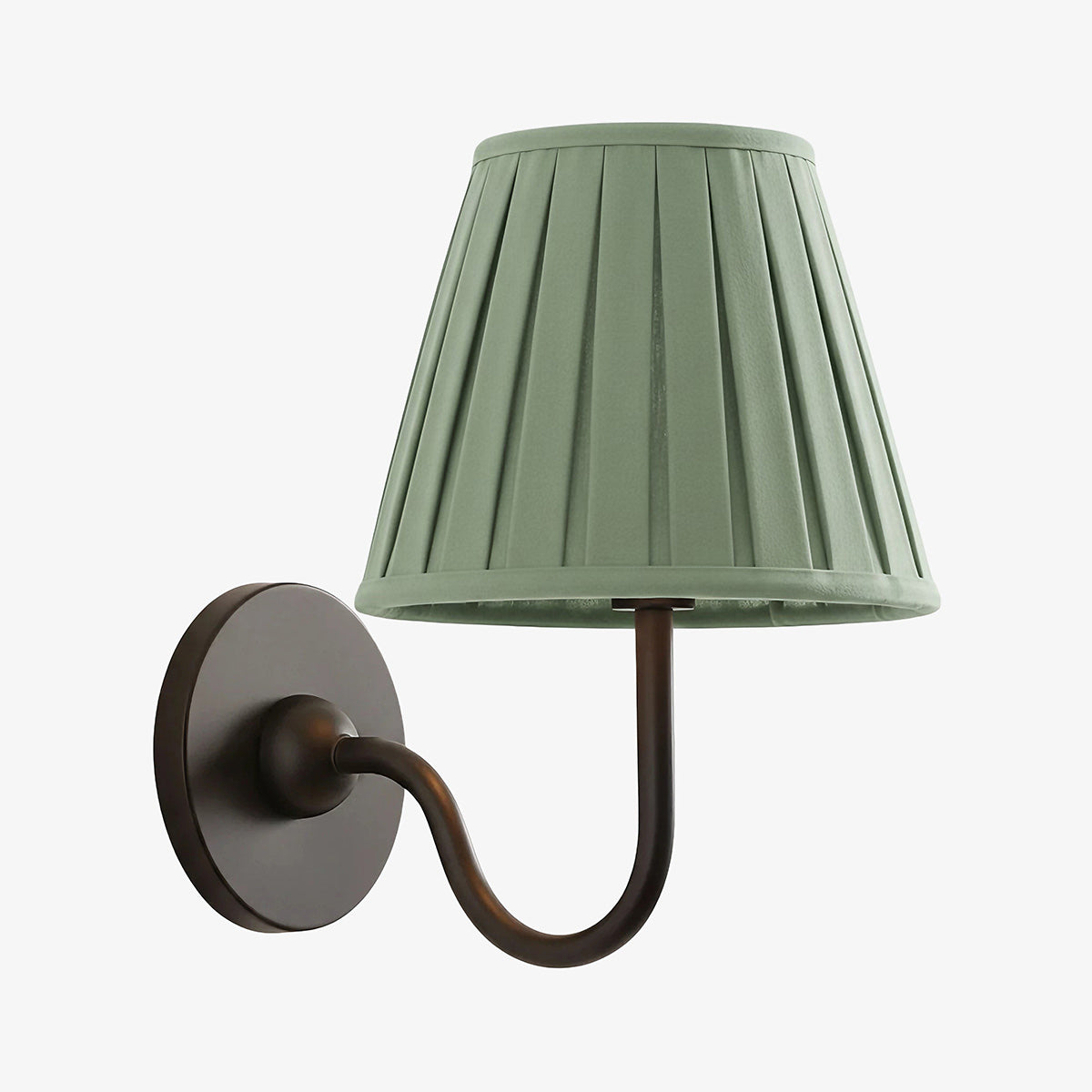 Wall Lamp Traditional with Double Fabric Shade and Curved Arms