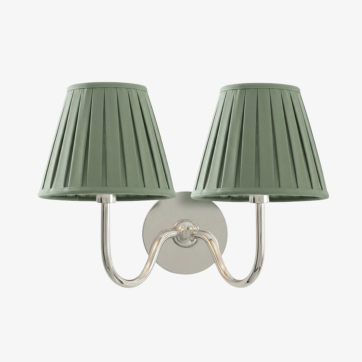 Wall Lamp Traditional with Double Fabric Shade and Curved Arms