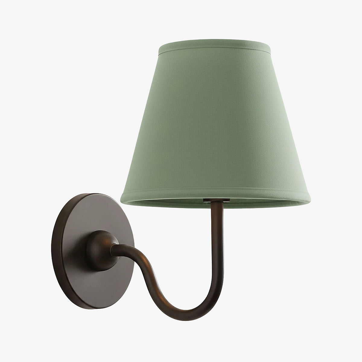 Wall Lamp Traditional with Double Fabric Shade and Curved Arms