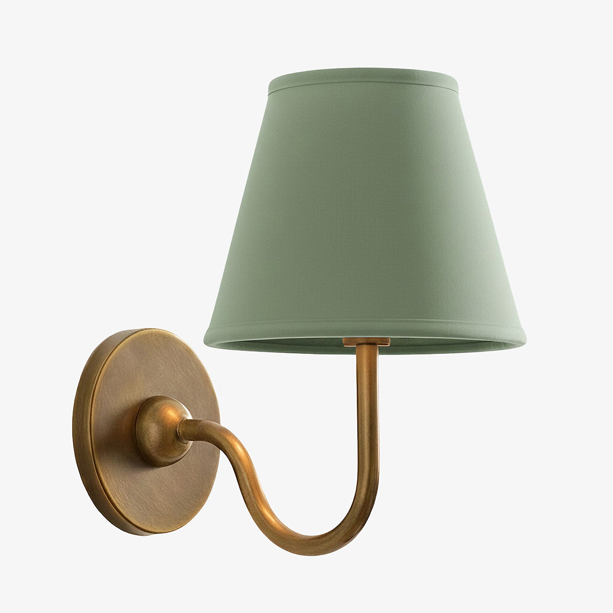 Wall Lamp Traditional with Double Fabric Shade and Curved Arms