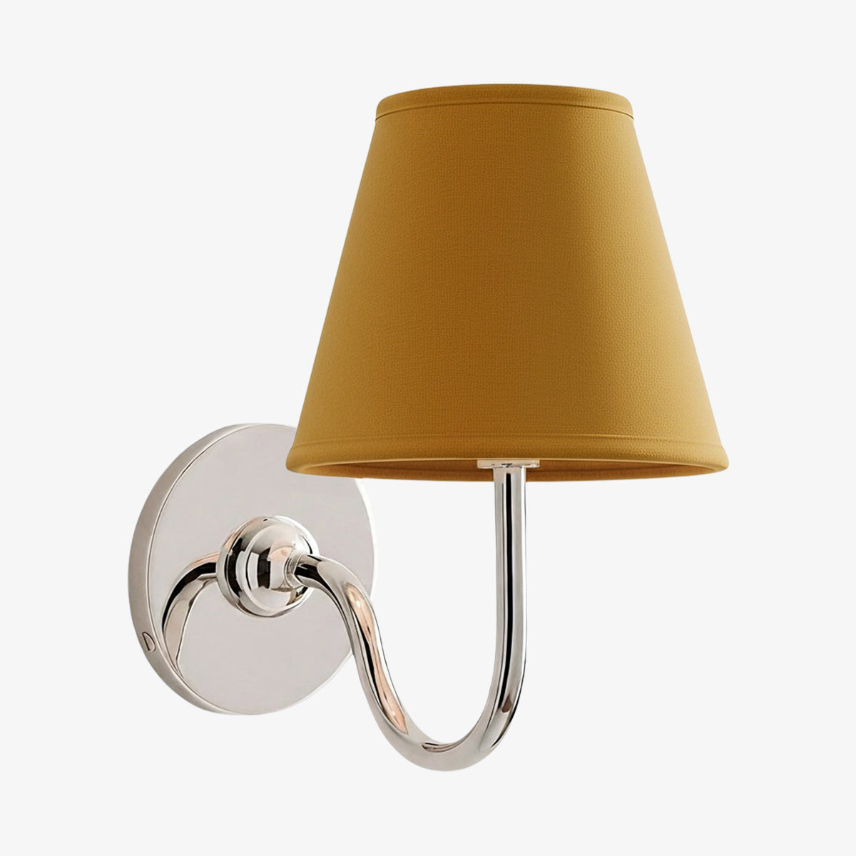 Wall Lamp Traditional with Double Fabric Shade and Curved Arms