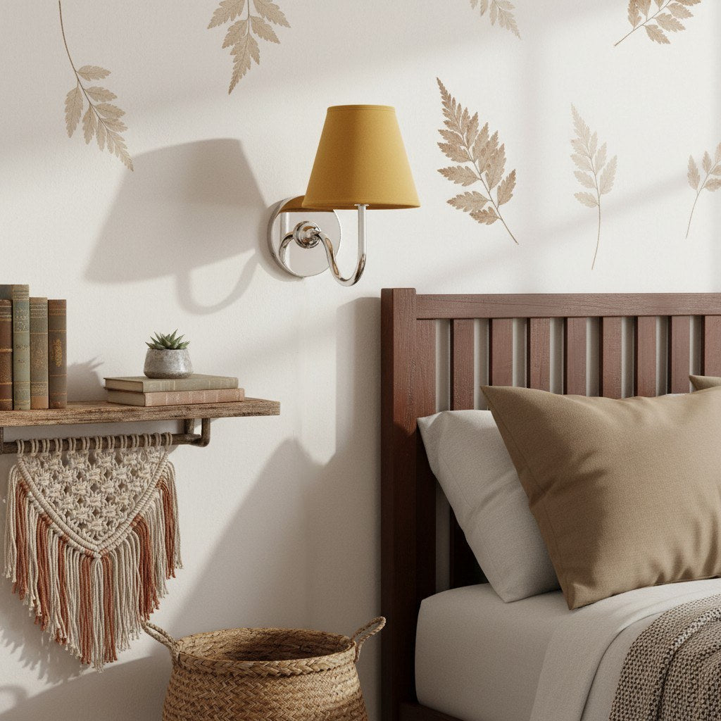 Wall Lamp Traditional with Double Fabric Shade and Curved Arms ##POS:162##