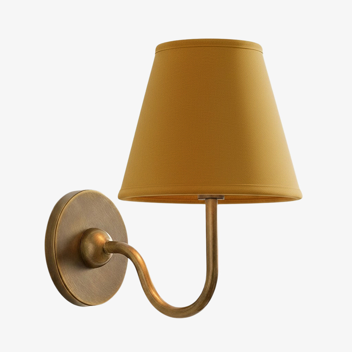 Wall Lamp Traditional with Double Fabric Shade and Curved Arms